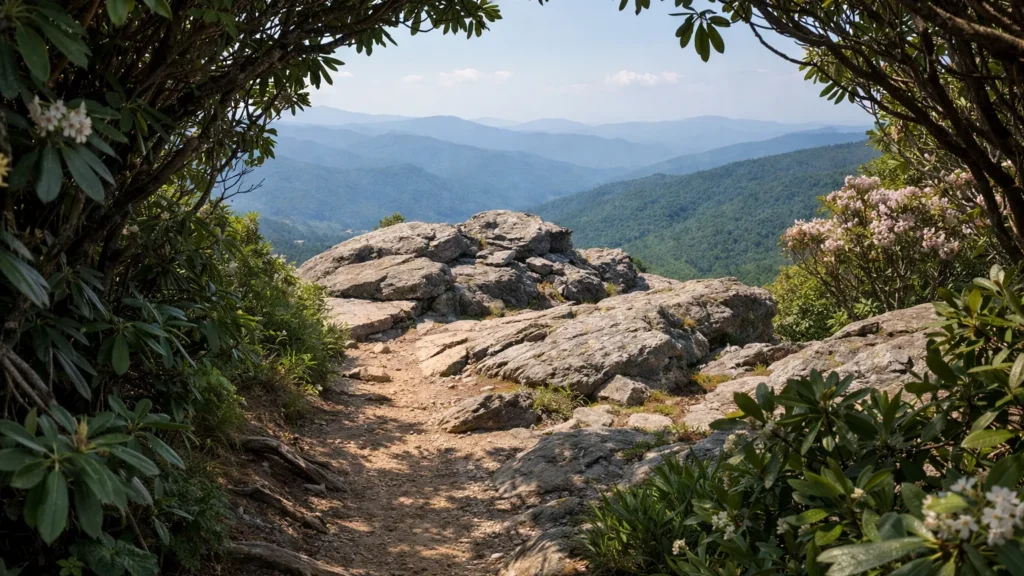 Rocky summit view from Craggy Pinnacle Trail