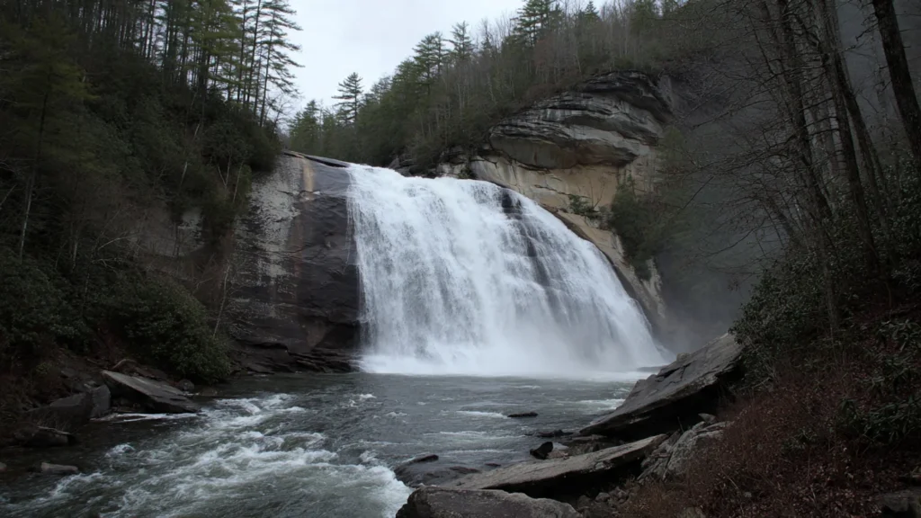 High Falls, a scenic waterfall hike near Brevard, North Carolina