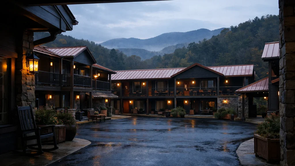 Illustrative image of a lodging in Western North Carolina, not a photo of Jonathan Creek Inn & Villas