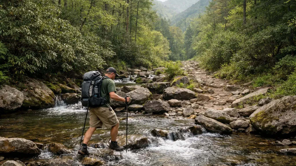 Creek crossing on the Lost Cove Loop Trail