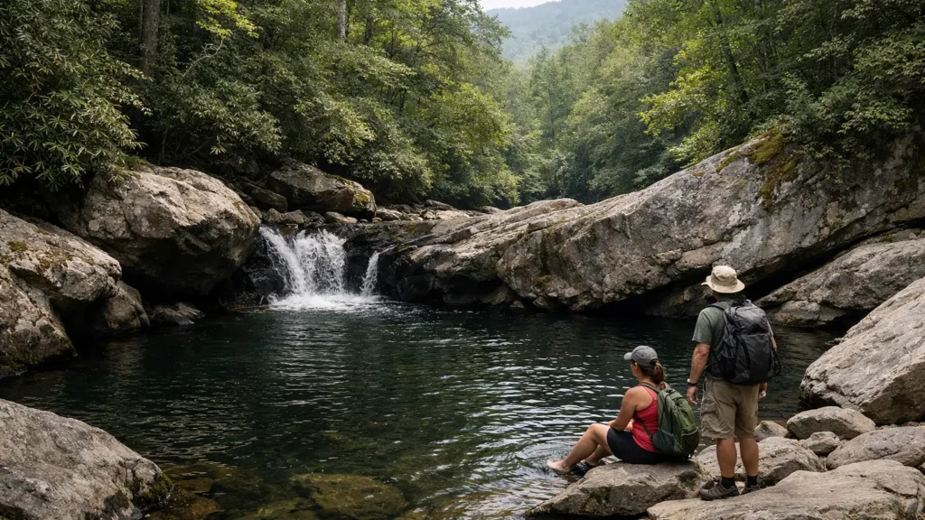 Deep natural swimming pool at Midnight Hole