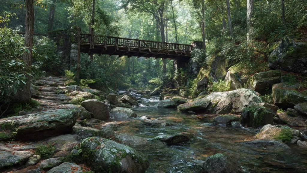 Mingus Creek, a quiet forest hike near Cherokee, North Carolina