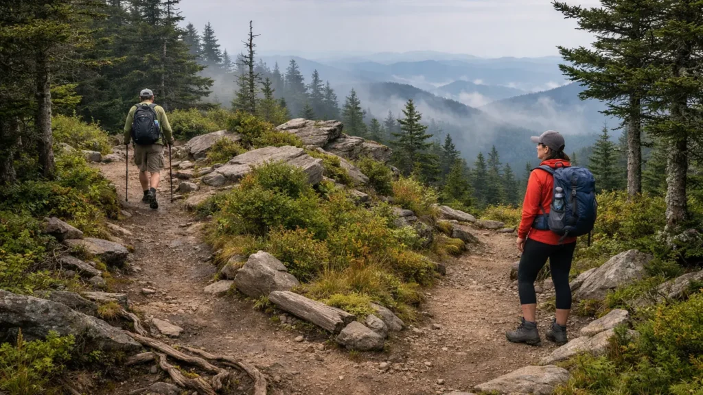 Spruce-fir forest loop at Richland Balsam, the Parkway's highest point