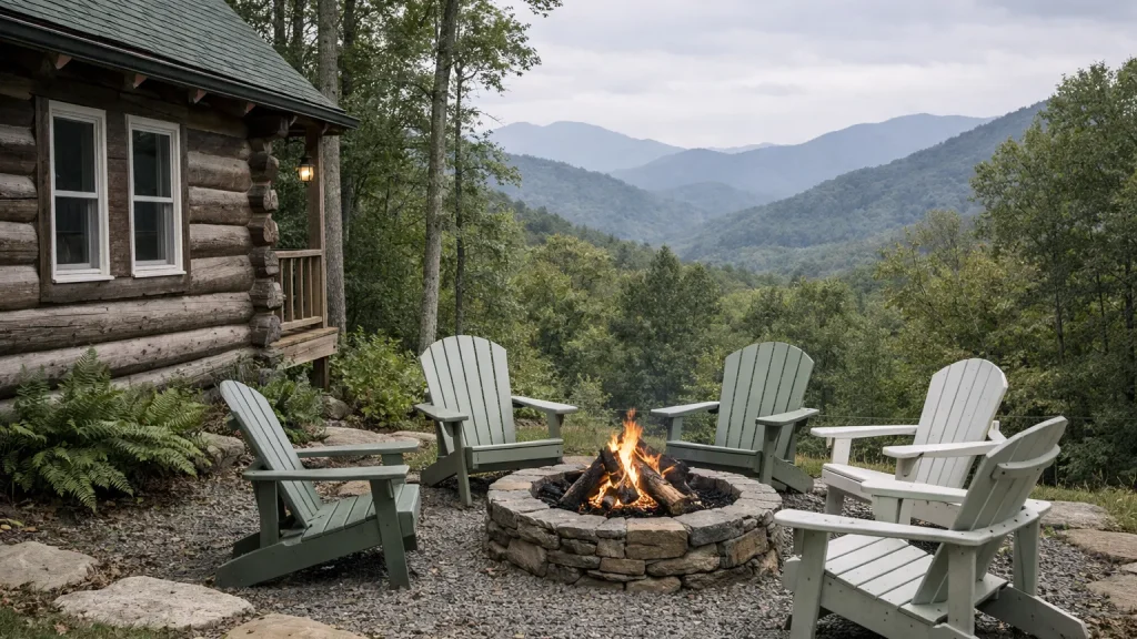 Illustrative image of a lodging in Western North Carolina, not a photo of The Pines Cottages