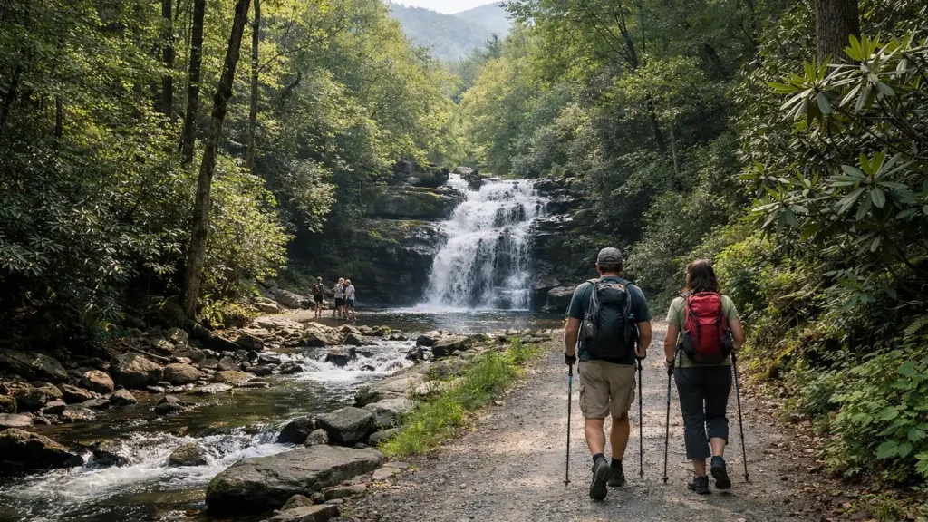 Waterfall along the Deep Creek trail system