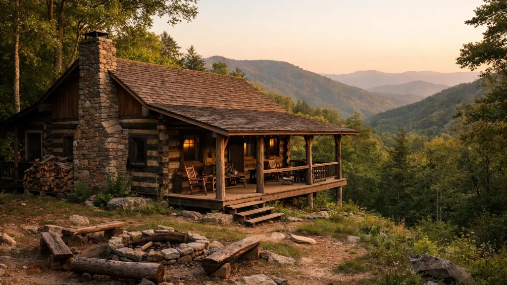 Illustrative image of a lodging in Western North Carolina, not a photo of A Country Retreat at Clear Creek Cabins