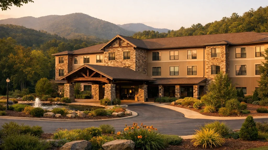 Illustrative image of a lodging in Western North Carolina, not a photo of The Henderson